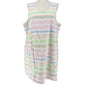 Kim Rogers Curvy Dress 2X Striped Sleeveless Linen Blend White w Pastel Stripes
