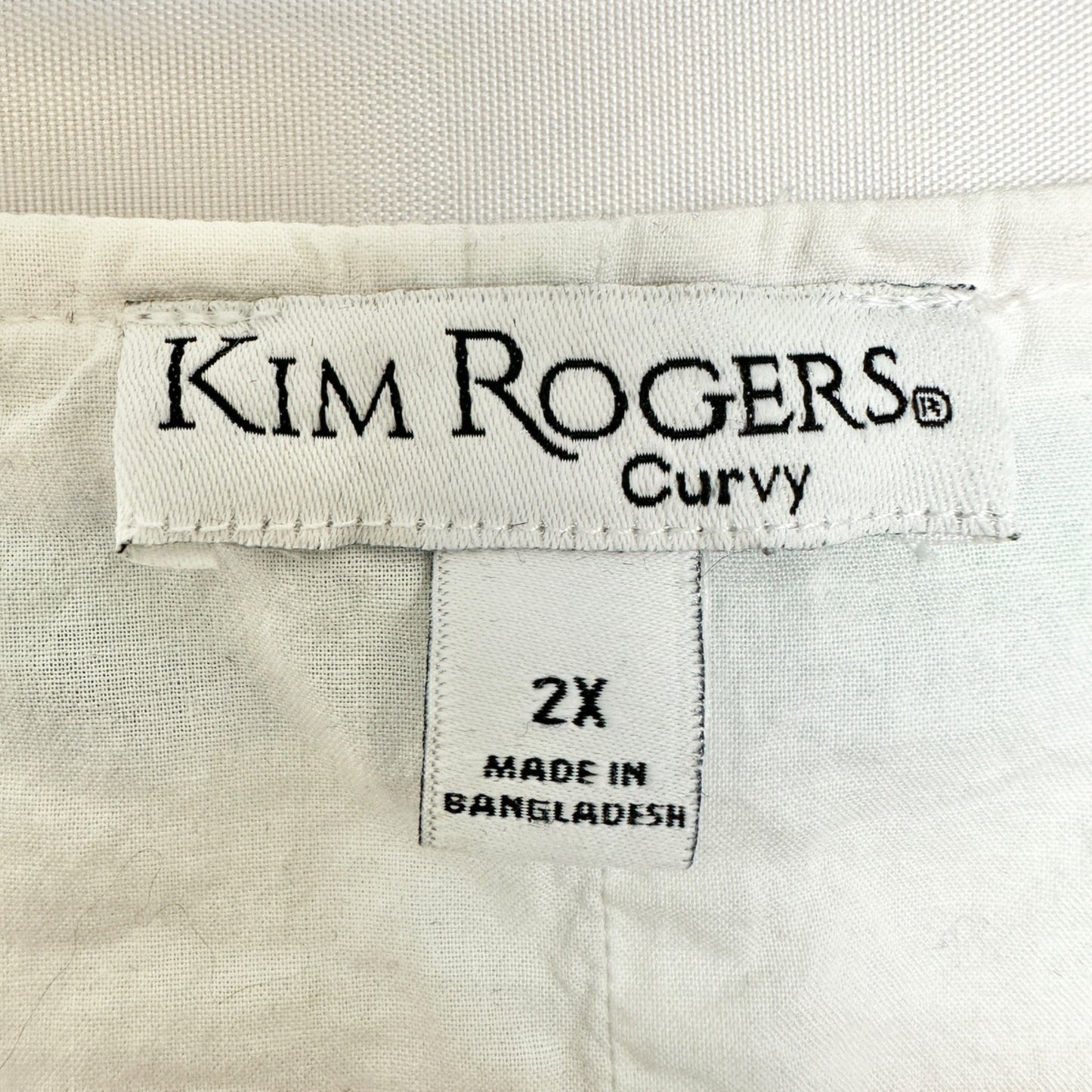 Kim Rogers Curvy Dress 2X Striped Sleeveless Linen Blend White w Pastel Stripes