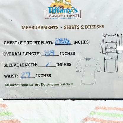 Kim Rogers Curvy Dress 2X Striped Sleeveless Linen Blend White w Pastel Stripes