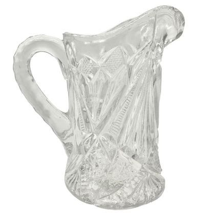 Rex Fancy Cut Pitcher and 4 Tumblers Set Childrens Tableware EAPG Etched Glass