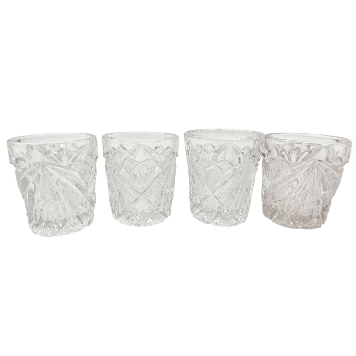 Rex Fancy Cut Pitcher and 4 Tumblers Set Childrens Tableware EAPG Etched Glass