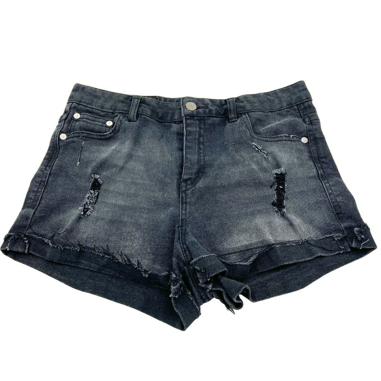 Love Tree Medium Black Denim Distressed Shorts