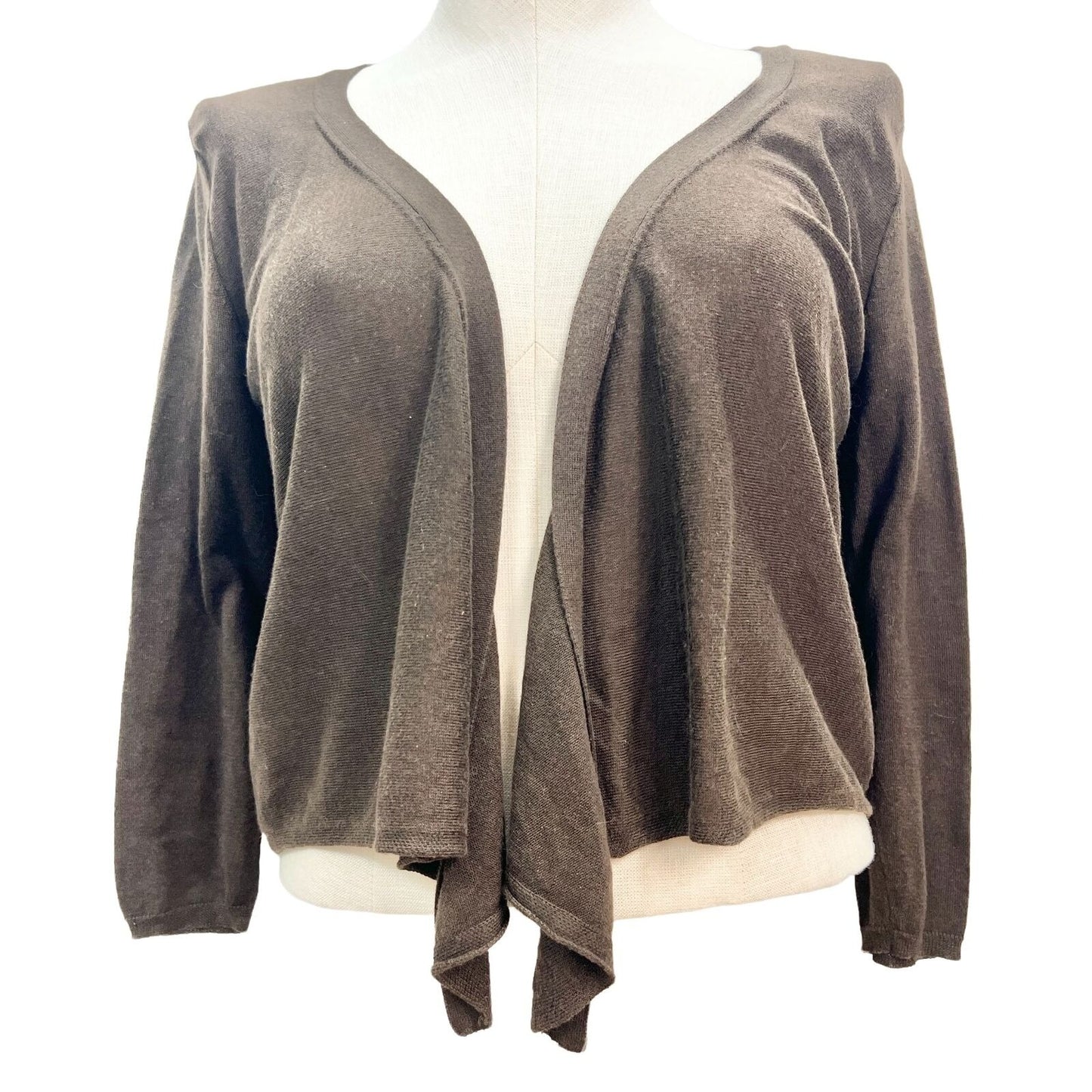 Ann Taylor Loft Sweater Womens Small Brown Open Front Long Sleeve