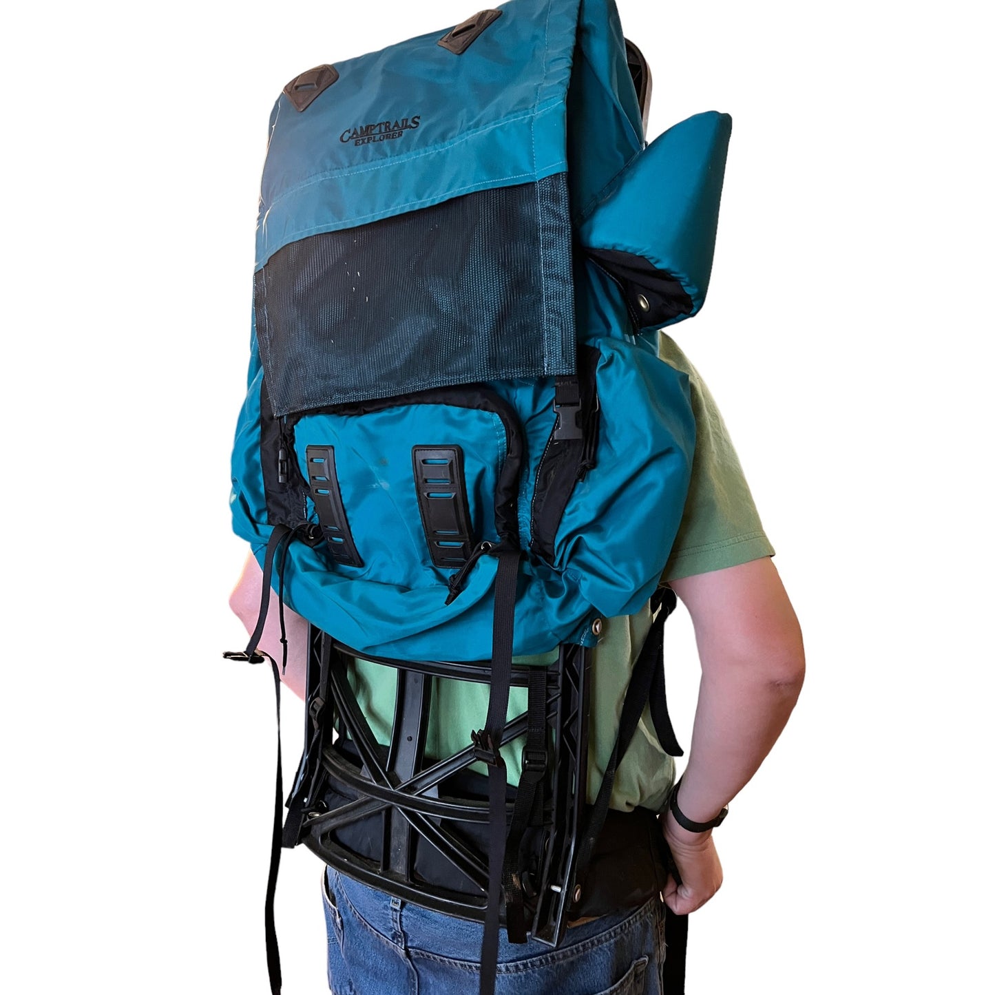 Camp Trails Explorer External Frame Backpack Hiking Camping Blue Teal