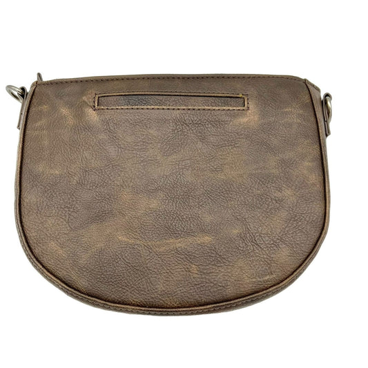 Jewell by Thirty-One Half Moon Crossbody 9 x 7 x 2 Chestnut Distressed Pebble