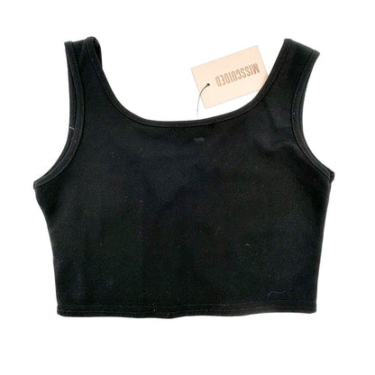 Missguided Stylewise Short Crop Top Corset Detail Size 8 Black NWT