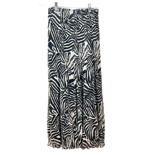 Chico's Maxi Skirt Womens Size 0 Black White Zebra Lace Print 34in long NWT