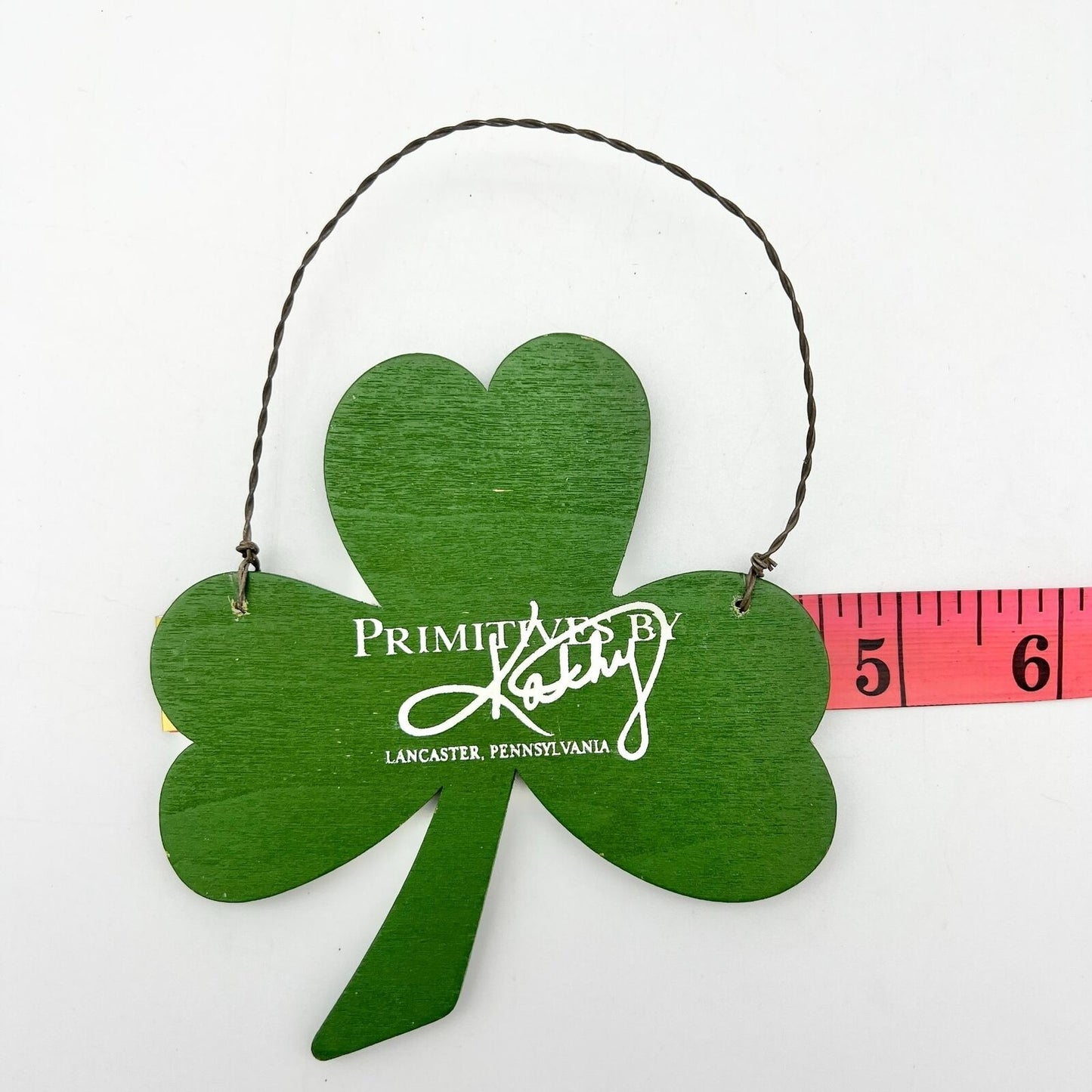 Pair of Two Wooden Decorative Hanging Shamrocks Ornaments