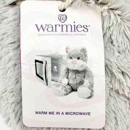 Warmies Cat 14 x 9 Gray White Microwaveable Scented with Relaxing Lavender NWT