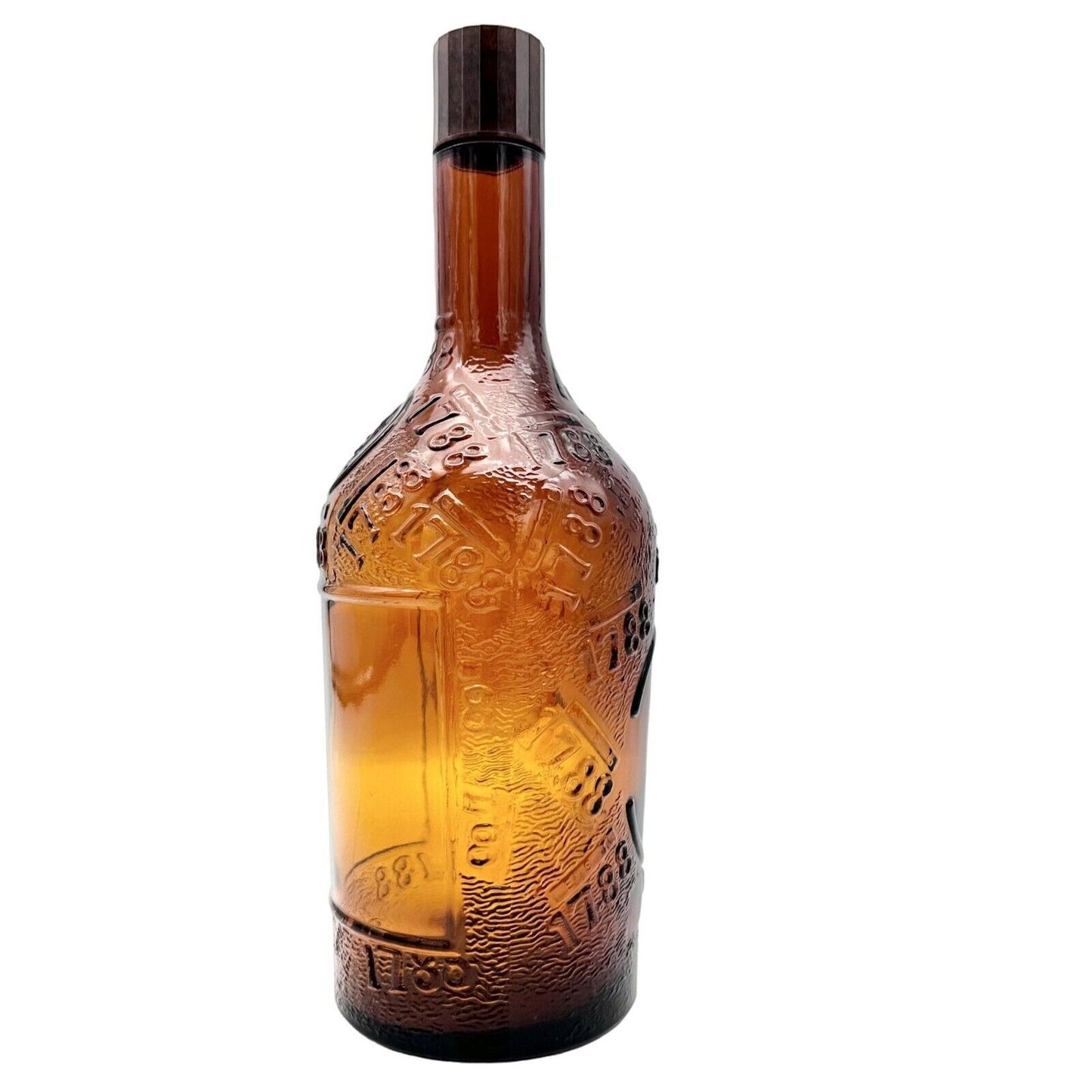 Decorative Bottle 10 x 3 Amber Empty Lid 1788