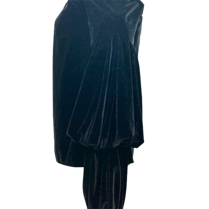 Petersyn Womens XS Black Velvet Long Sleeve Off Shoulder Top