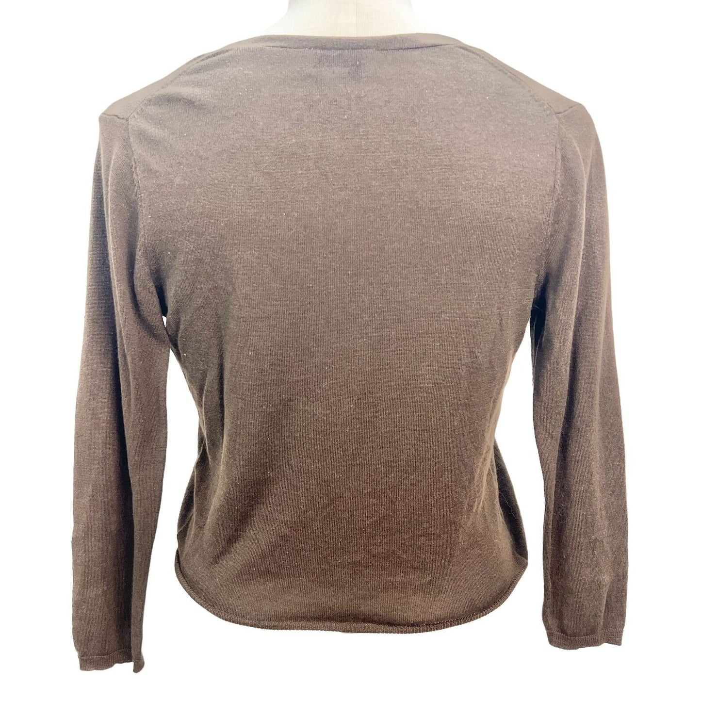 Ann Taylor Loft Sweater Womens Small Brown Open Front Long Sleeve