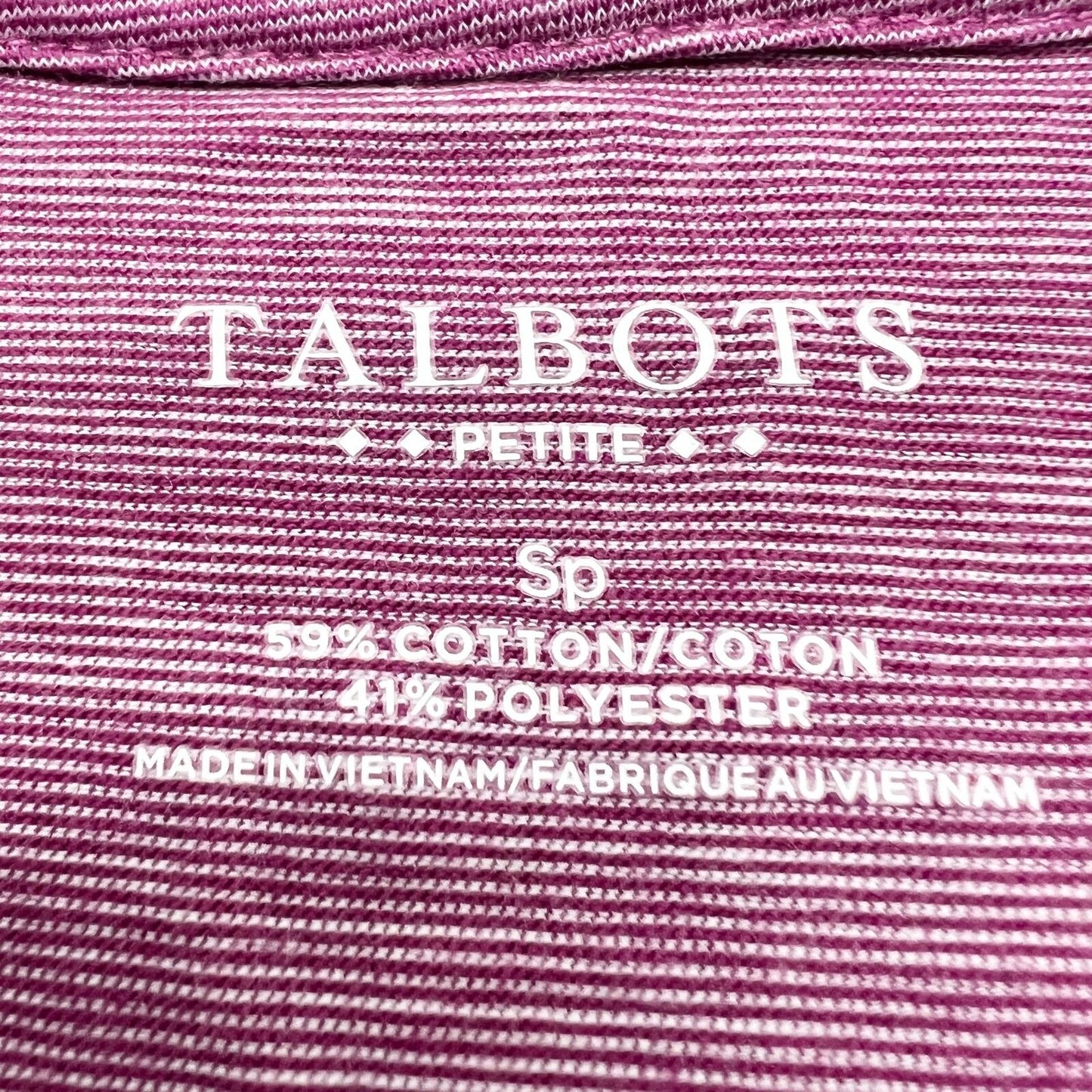 Talbots Petite T-shirt Women's Small Fuchsia Long Sleeves