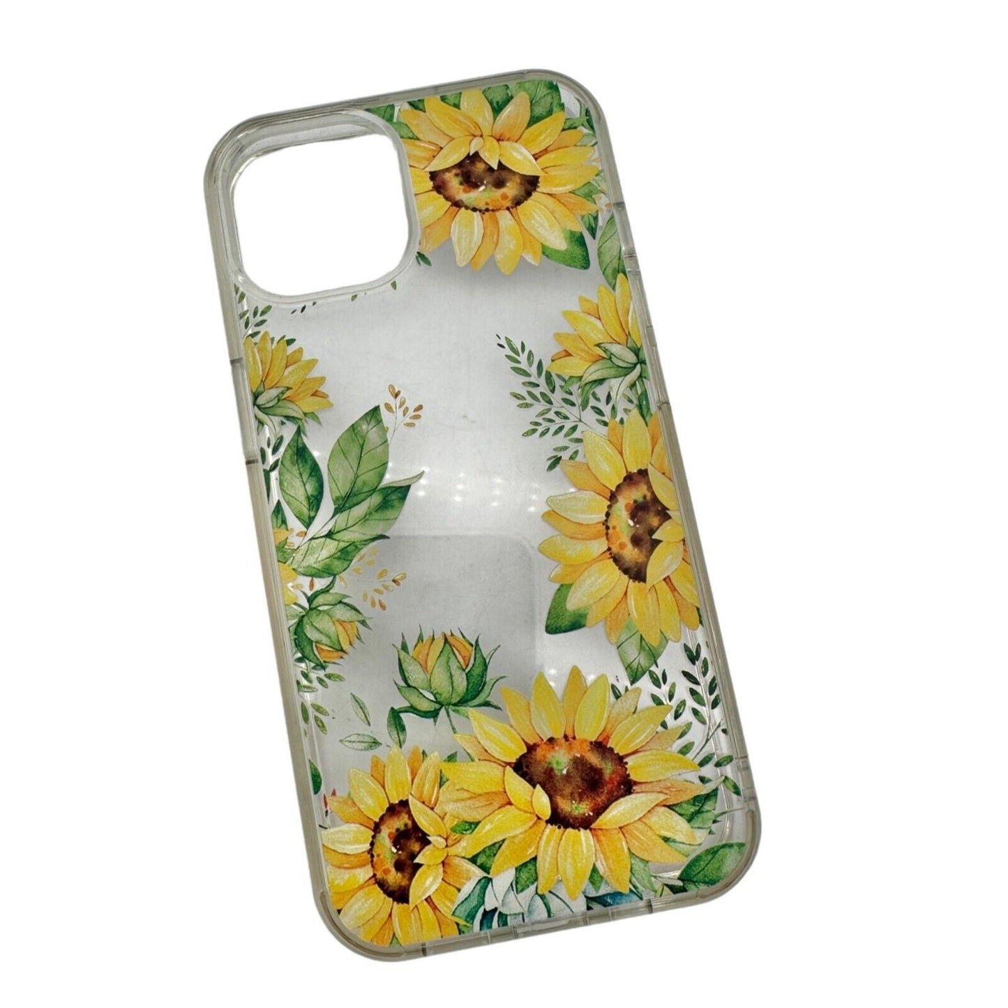 iPhone 13 Case Clear Full Body Shockproof Protective Sunflower Hard Case