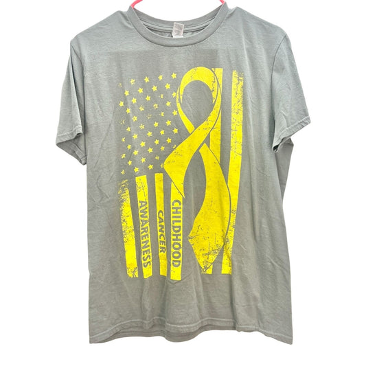 Anvil T-shirt Medium Gray Childhood Cancer Awareness