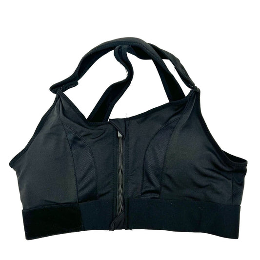 Onrise Sports Bra Women's Large Black Adjustable Straps Front Zip NIP