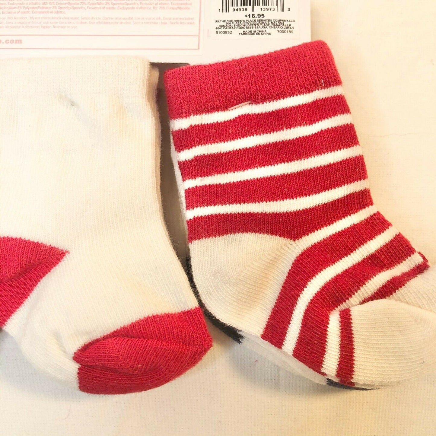 TCP Baby Girls Tartan Midi Socks Classic Red 6-pack 0-6M NEW