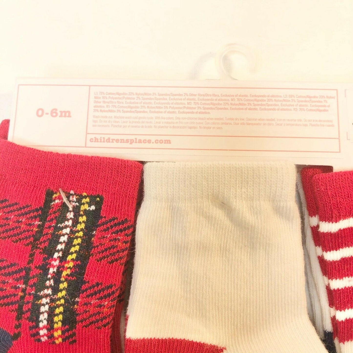 TCP Baby Girls Tartan Midi Socks Classic Red 6-pack 0-6M NEW