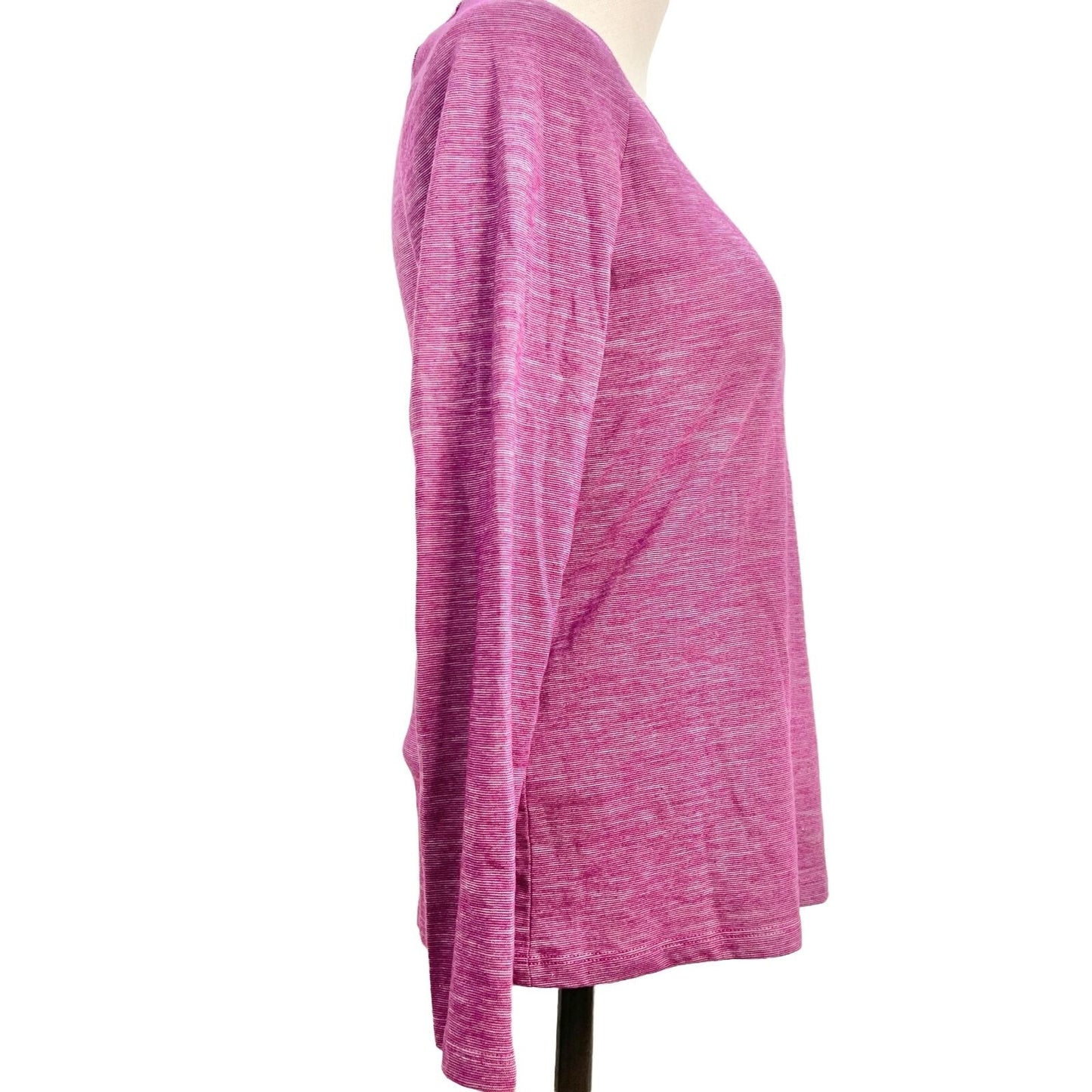 Talbots Petite T-shirt Women's Small Fuchsia Long Sleeves