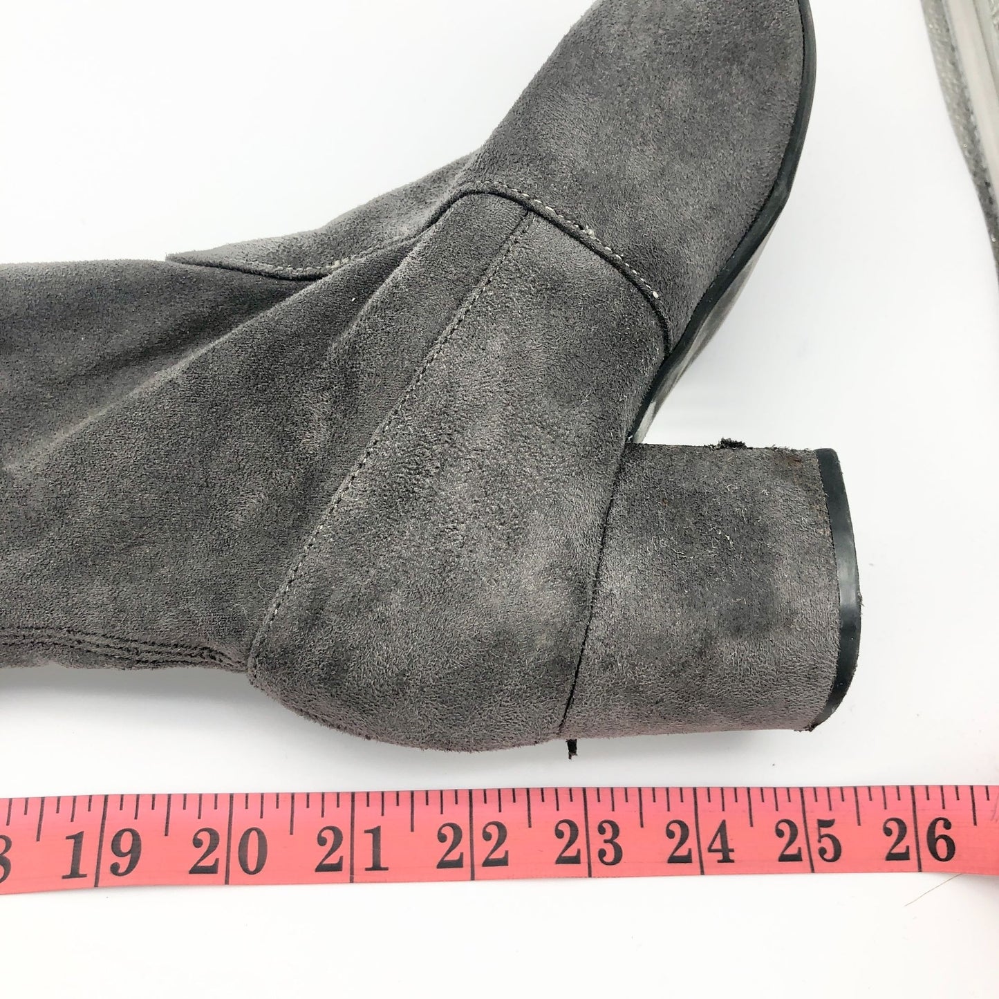 Steve Madden Isaac 6M Gray Suede Thigh High Boots