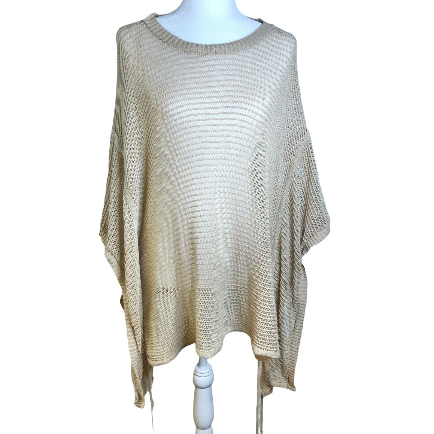 a.n.a Women 3X Tan Beach Pool Summer Knit Cover Up EUC