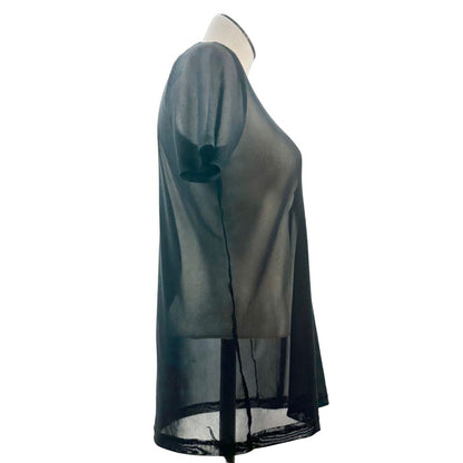 Occasion Top Chest 17.5 Waist 17.5 Length 24 Black Sheer EUC
