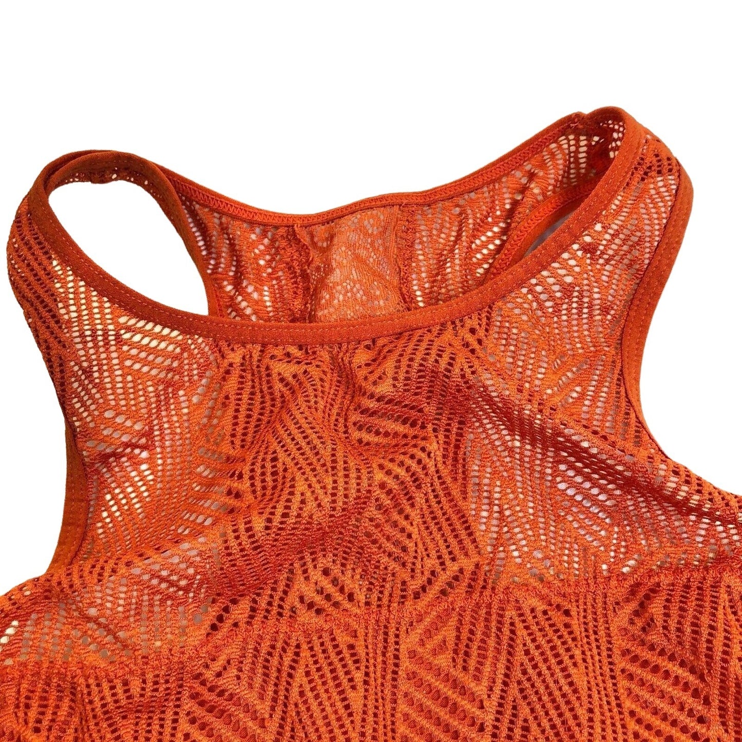 Aerie Burnt Orange Lace-Look Sports Bra Medium Racerback NWOT