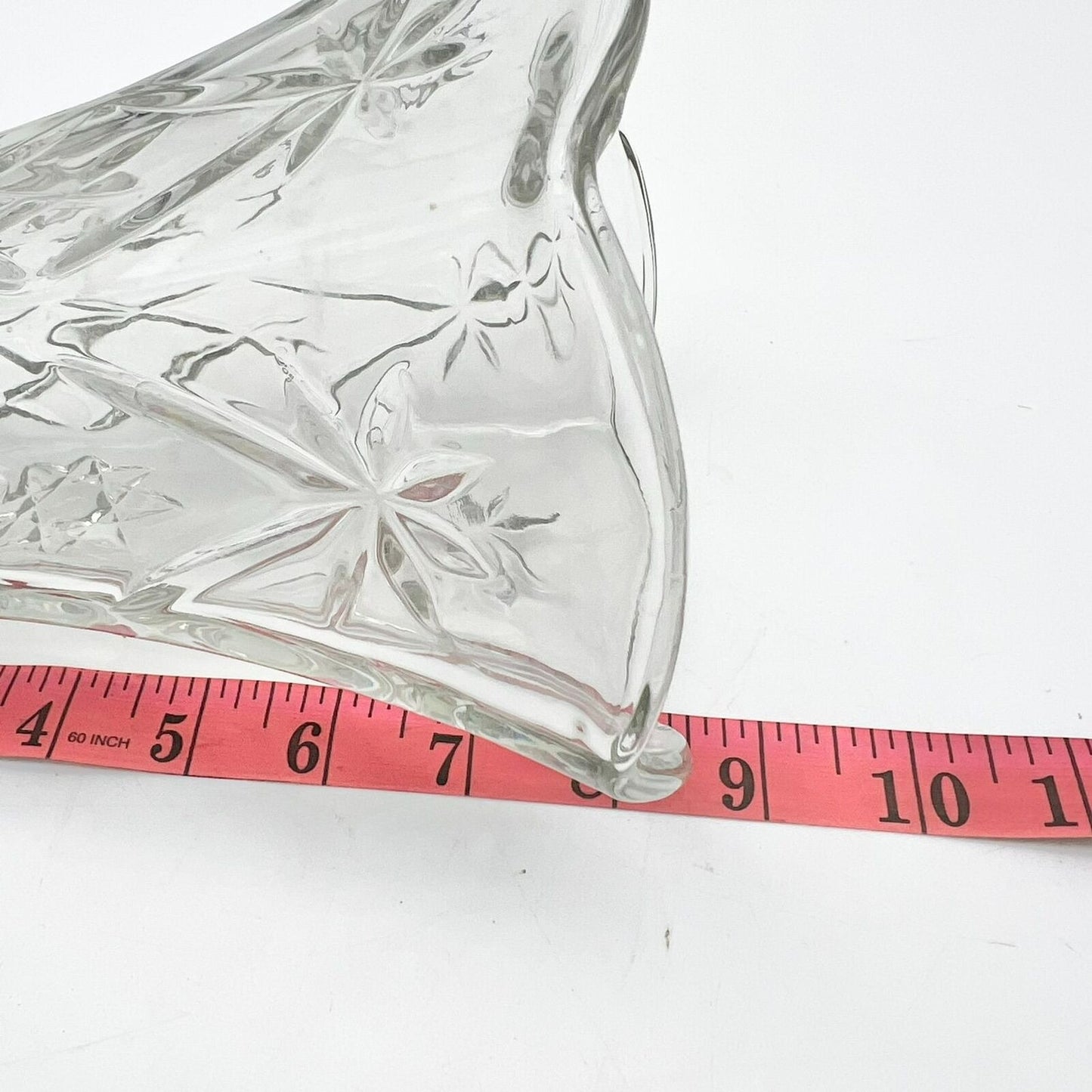 Vase 8.5 x 5.5 Clear Glass Faceted