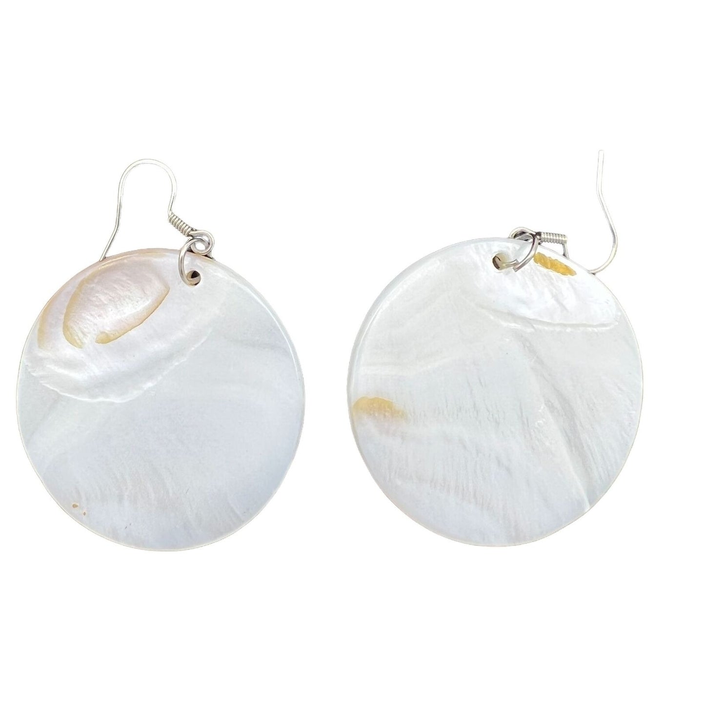 Shell Earrings Merry Christmas Santa in Sleigh Snowmen