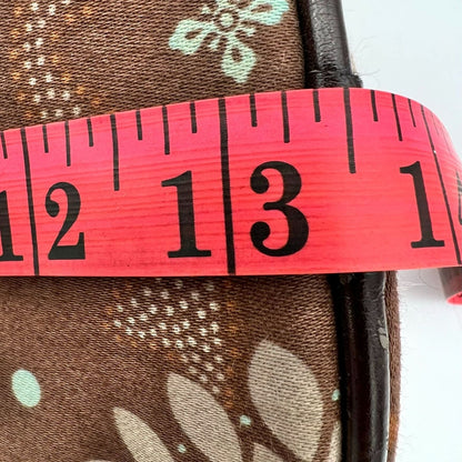 Thirty-One Shoulder Bag Brown Mandala Leather Straps Zip Closure