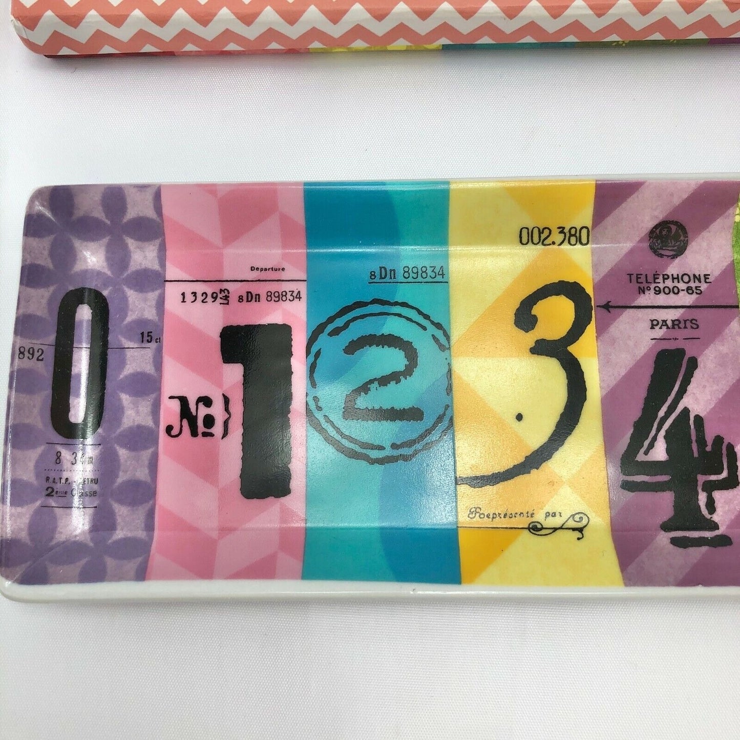 Rosanna Lucky Number Long Tray Numbers 0-9 train tickets number line school NIB