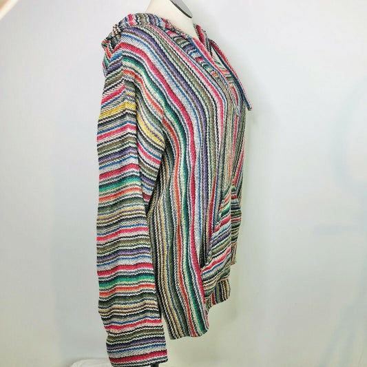 Speedy Casual XL Multicolor Hooded Pullover Top Made in Mexico Washable