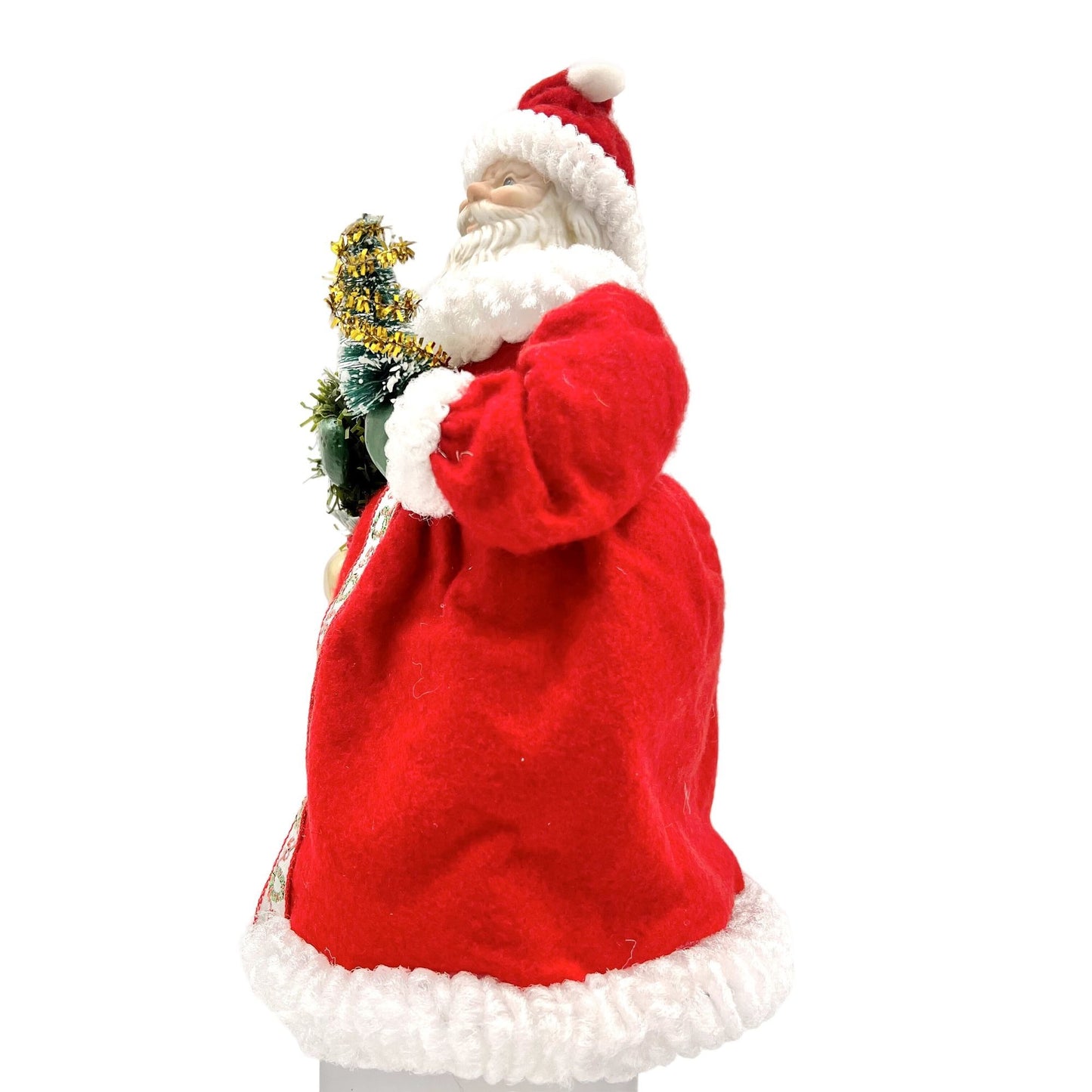 Christmas Tree Topper 10 x 6 Santa with Red Gown Ceramic Face