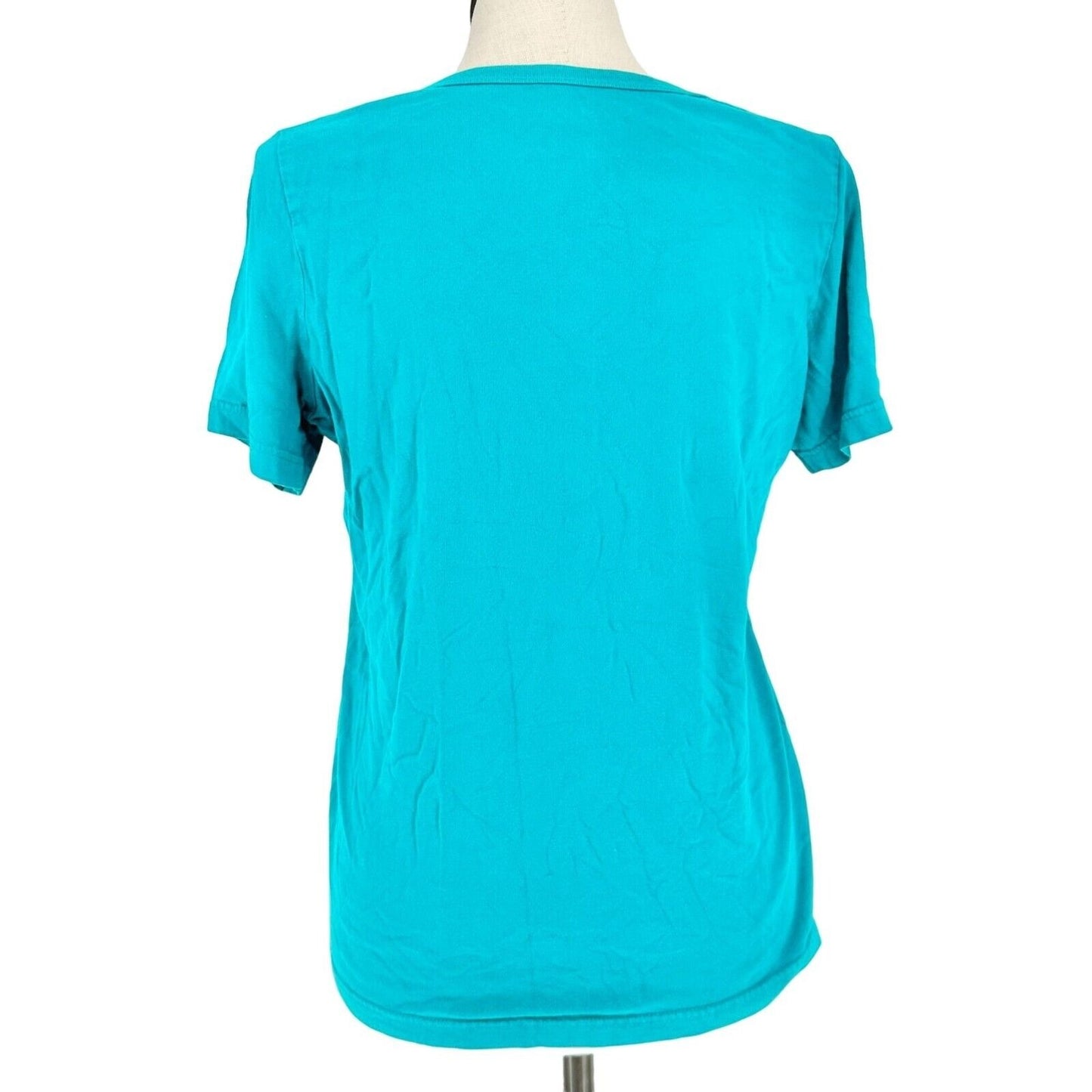 Woman Within T-shirt Women's M 14/16 Teal Crew Neck Short Sleeve