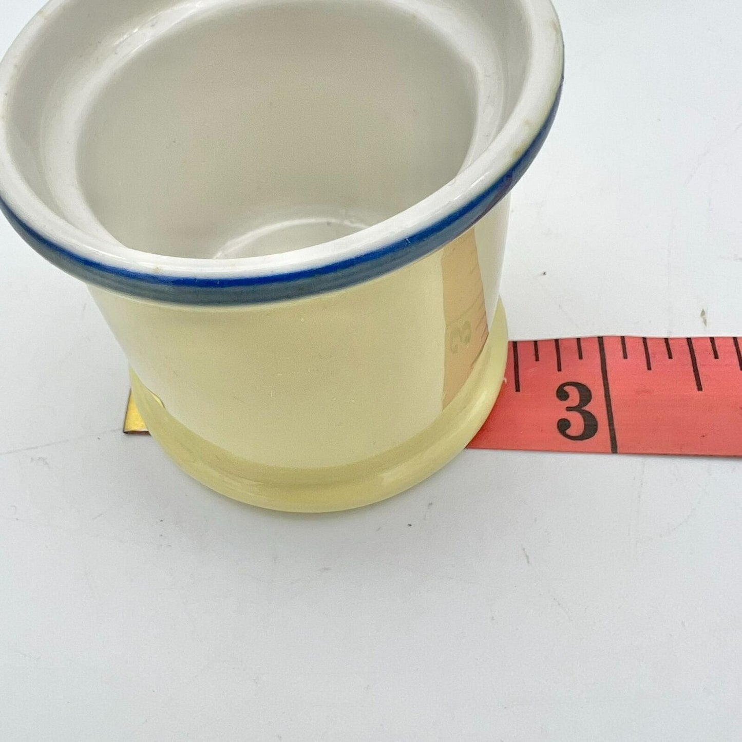 Sterling Votive Candle Holder 2.5 inch Yellow Blue Trim