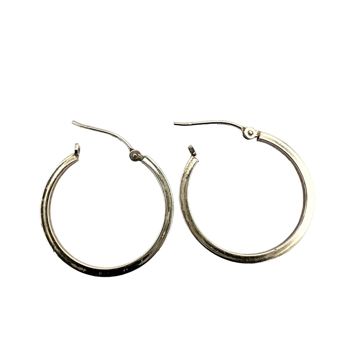 2 Sets of Pierced Earrings Silver Hoops and Gold Hoops