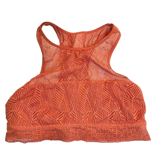 Aerie Burnt Orange Lace-Look Sports Bra Medium Racerback NWOT