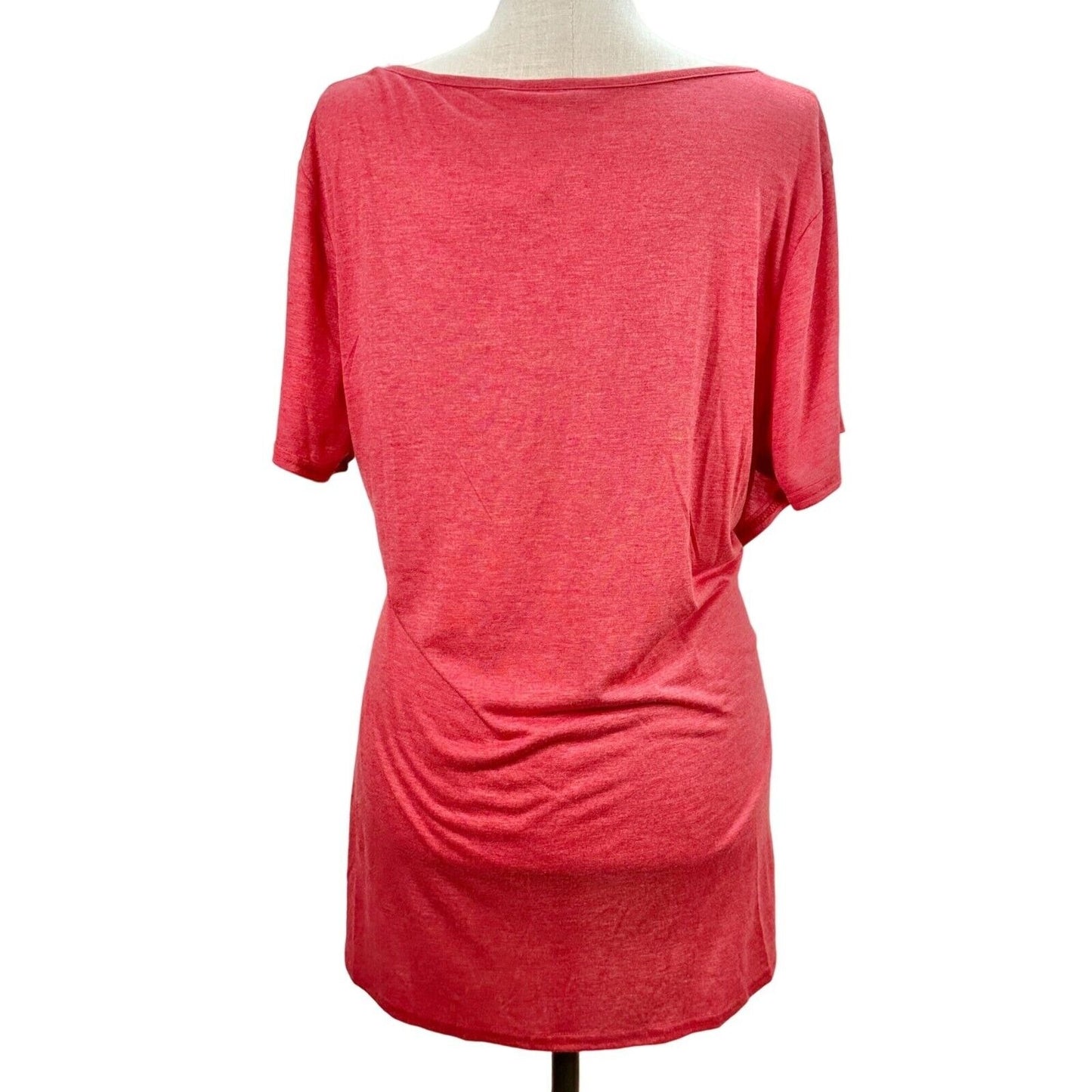 Simple Suzanne Betro Women's Top 3X Heather Red Crossover Tunic Short Sleeve NWT