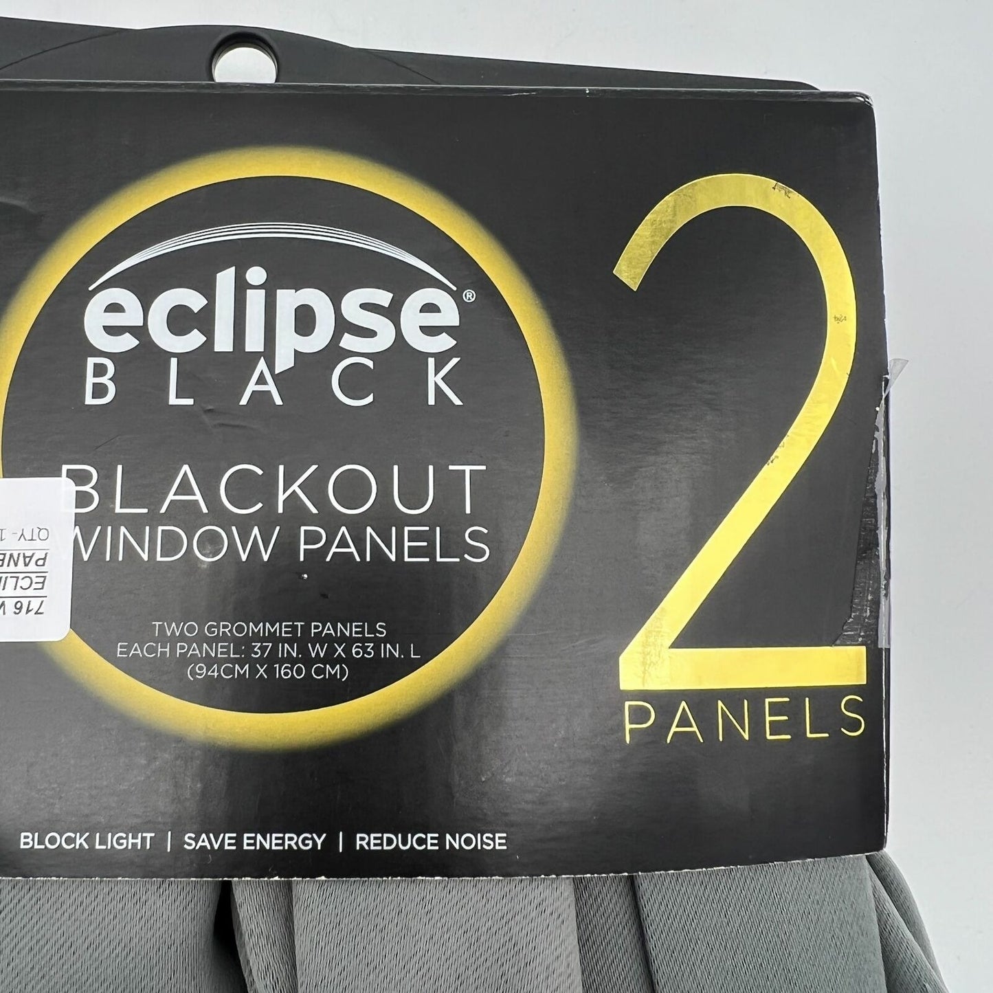 Eclipse Set of 2 Steel Gray Grommet Blackout Window Panels 37x63 New