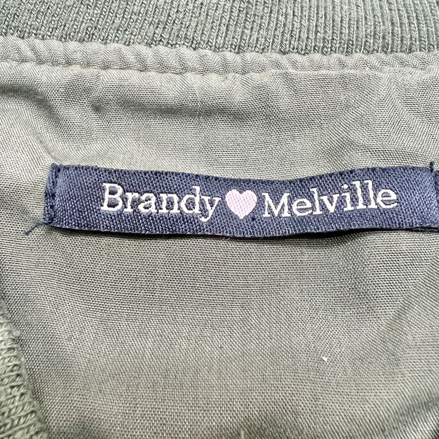 Brandy Melville Jacket Olive Green Womens Small Lightweight Zip Up Pockets