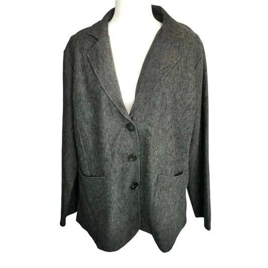 Lily 3X Womens Gray Blazer Professional Classy Button With Tag