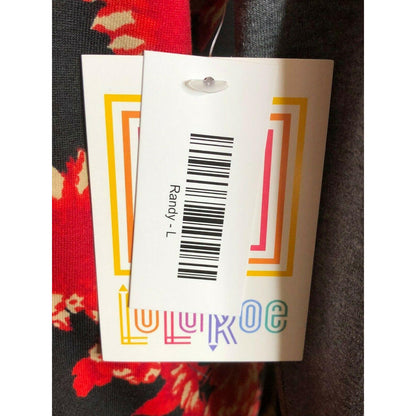LuLaRoe Randy Baseball Style Tee Size L 3/4 sleeves Black Red Gray NWT