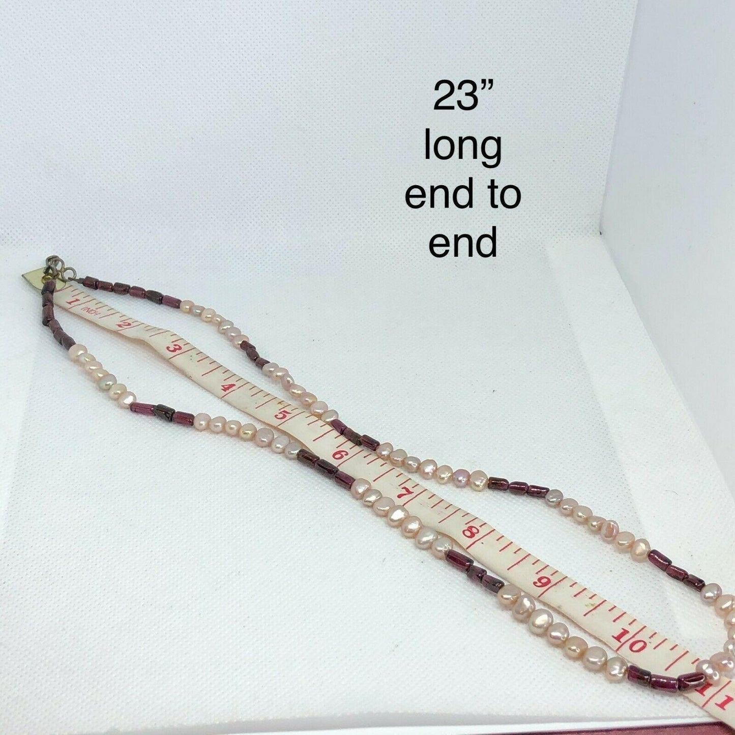 Vintage Beaded Necklace & Earrings Set Red White Snallygaster store EUC