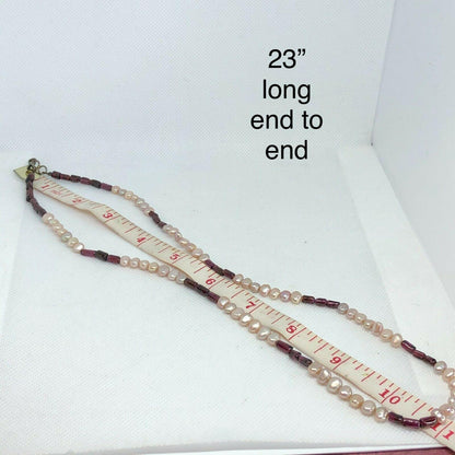 Vintage Beaded Necklace & Earrings Set Red White Snallygaster store EUC