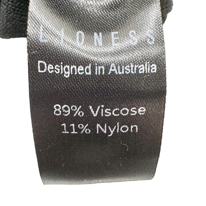 Lioness Dress Women's S Black Ribbed Long Sleeve Crew Neck Drawstring Sides NWT