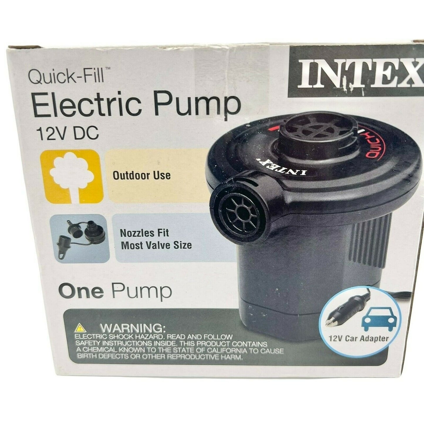 Intex Quick-Fill Electric Pump 12V DC Outdoor Use NIB