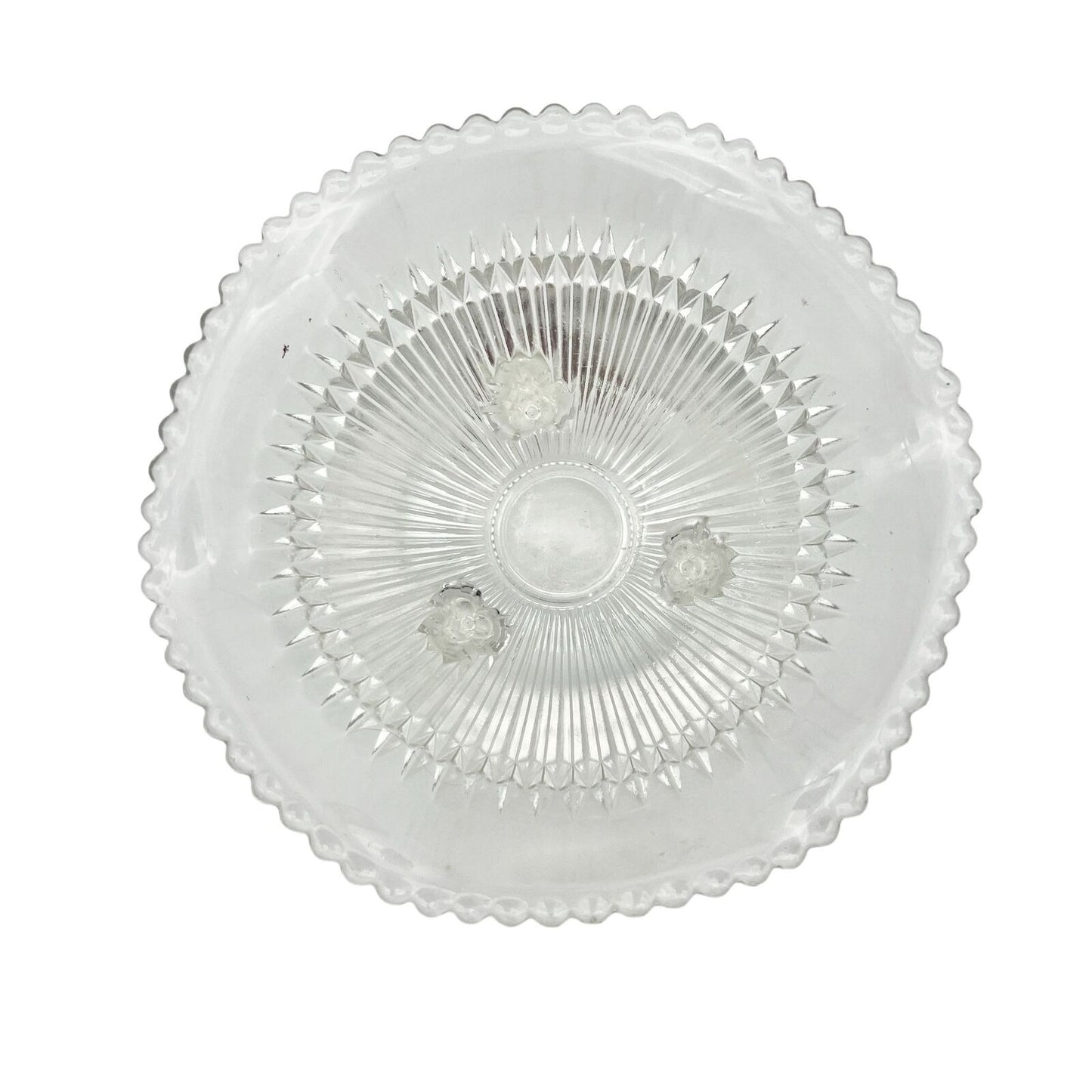 Bowl 6.5 x 2.5 Clear Glass Faceted Footed