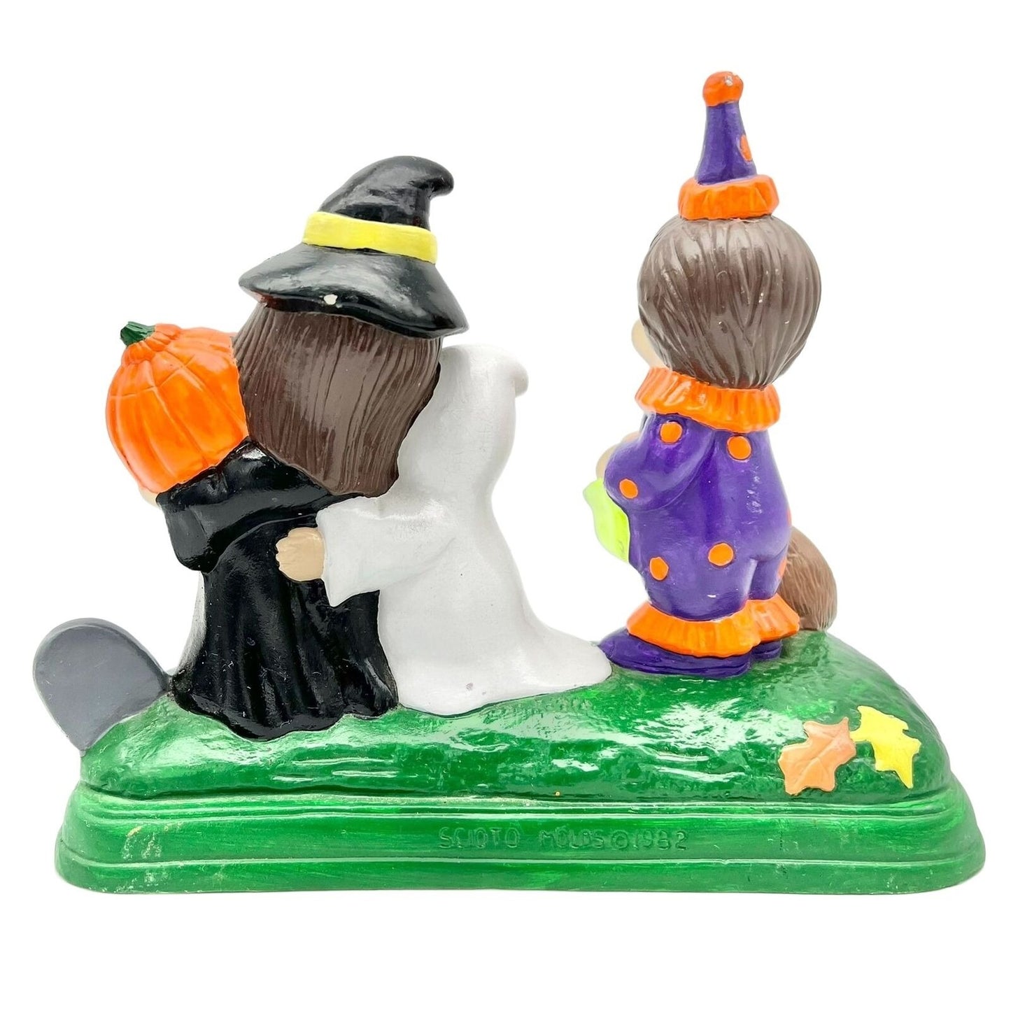 Halloween Figurine 9 x 7.5 Trick or Treat Ceramic Multicolor