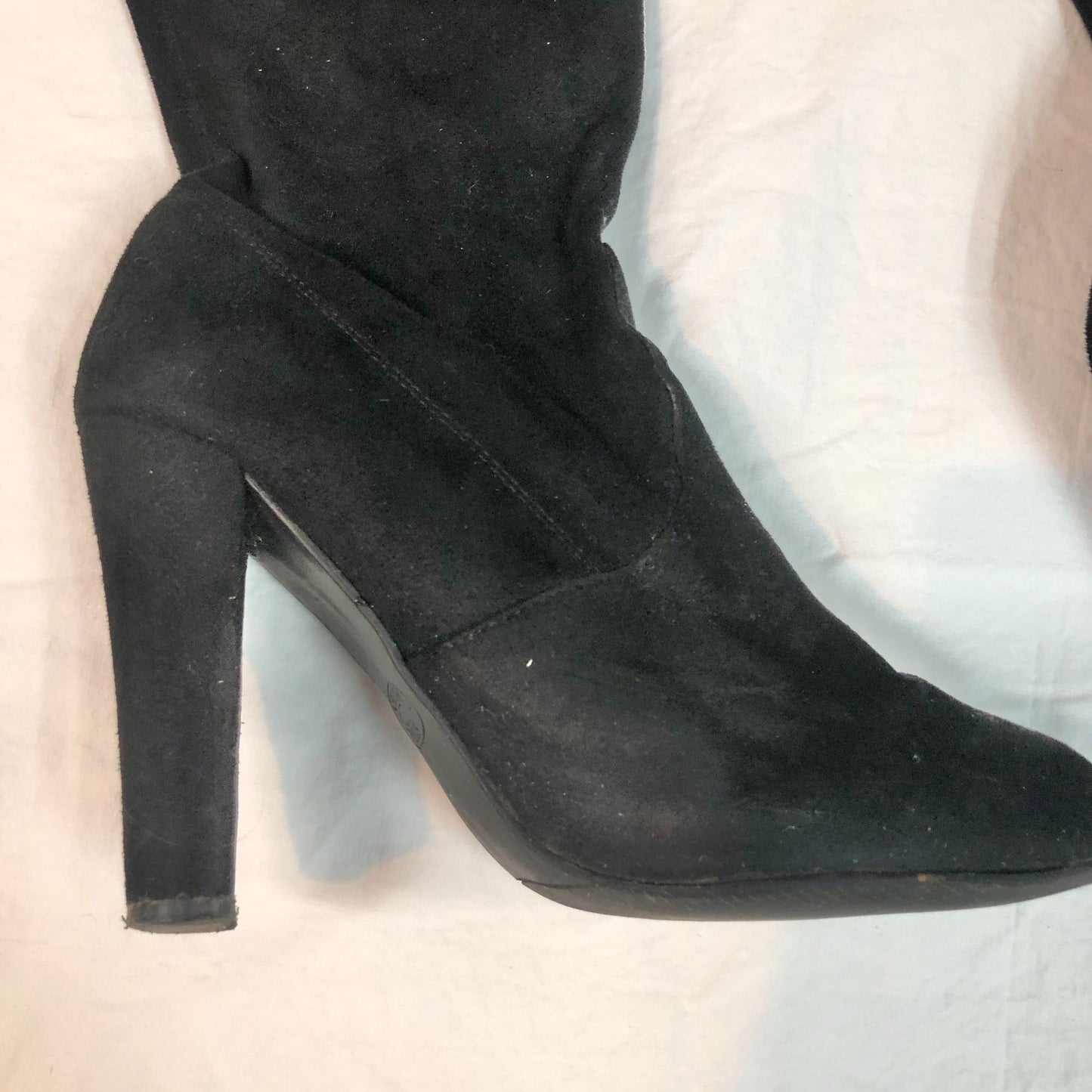 Steve Madden Gorgeous 6.5M Black Suede Thigh High Heeled Boots