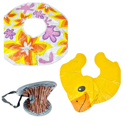 Set of 3 Inflatables Duck Inner Tube Flower Inner Tube Bongo Drum Summer Props